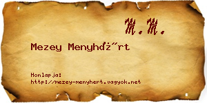 Mezey Menyhért névjegykártya